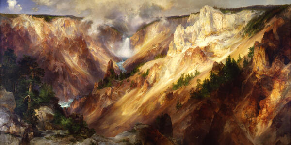【一点物】トム・パーキンソン/Tom Perkinson スカイウォーカー 原画 Painting of the Grand Canyon of the Yellowstone by artist Thomas